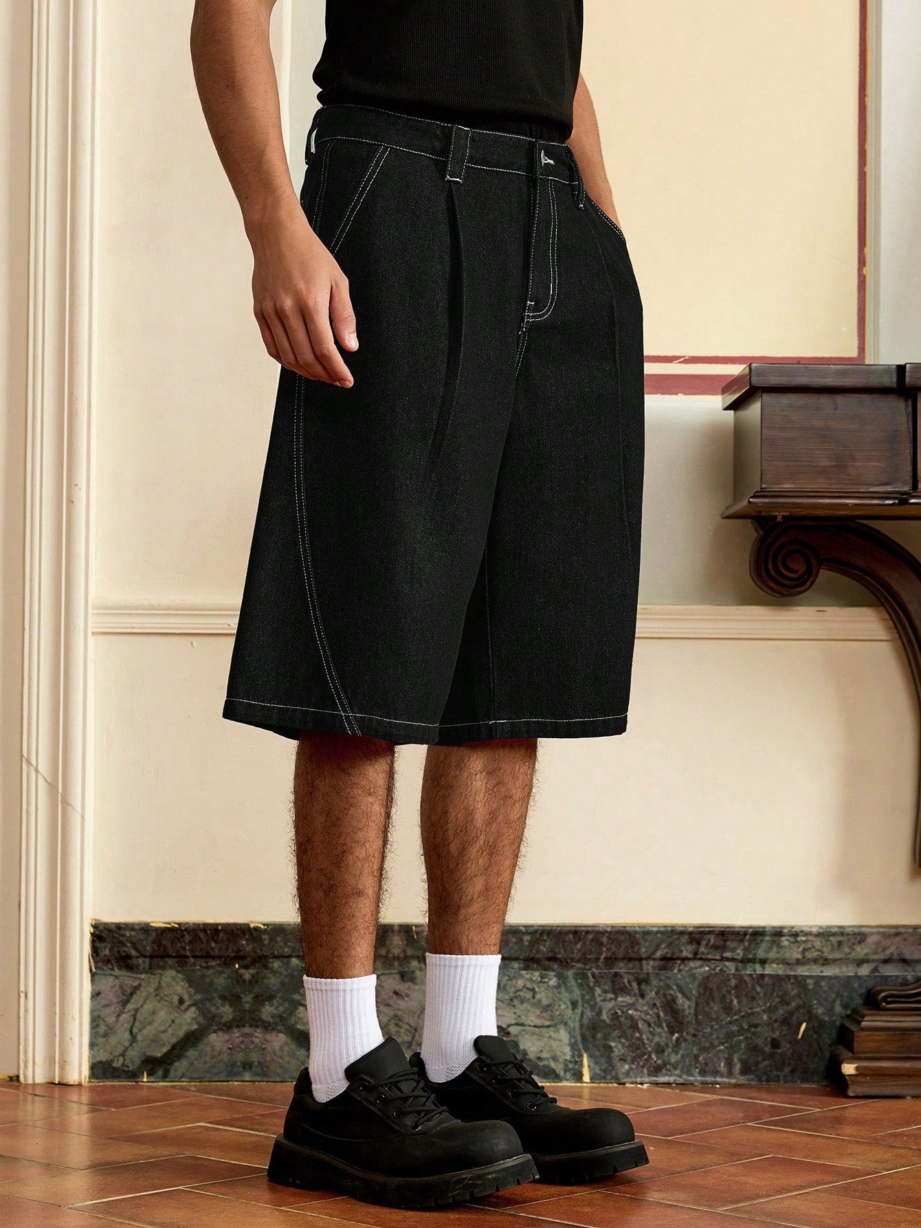 Denim Shorts in Black